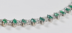 White Gold Diamond and Emerald Riviere Necklace 8 95 Carat - 963677