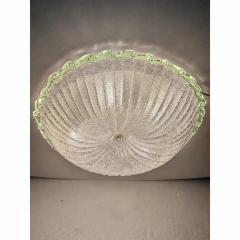 White Graniglia Budino Murano Glass Flush Mount in 70 Style Green Trimming - 4755274