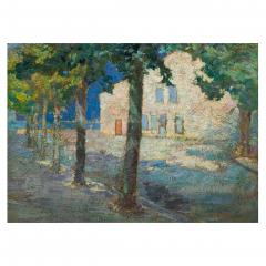 White House on a Tree Lined Street Fauvist School - 4446469
