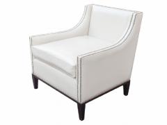 White Leather Club Chair - 1219766