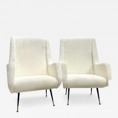 White Lexington Boucl Armchairs - 3818108