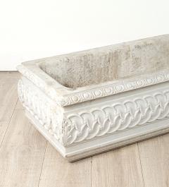 White Marble Carved Classical Rectangular Basin 19th Century or Earlier - 3493857