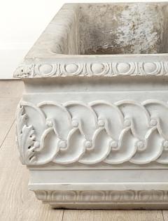 White Marble Carved Classical Rectangular Basin 19th Century or Earlier - 3493860