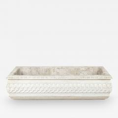 White Marble Carved Classical Rectangular Basin 19th Century or Earlier - 3496474