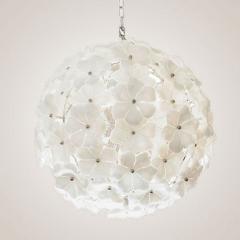 White Murano globe flower chandelier - 1202898