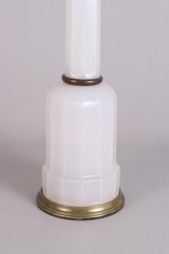 White Opaline Column Lamp 19th c  - 3557938