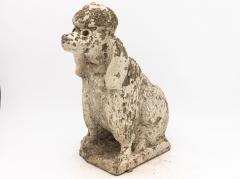 White Painted Reconstituted Stone Poodle Garden Ornament France 20th Century - 3943433