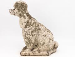 White Painted Reconstituted Stone Poodle Garden Ornament France 20th Century - 3943434