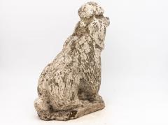 White Painted Reconstituted Stone Poodle Garden Ornament France 20th Century - 3943435