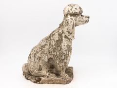 White Painted Reconstituted Stone Poodle Garden Ornament France 20th Century - 3943436