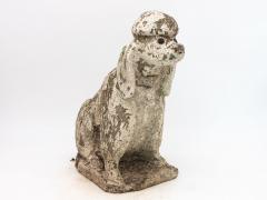 White Painted Reconstituted Stone Poodle Garden Ornament France 20th Century - 3943438