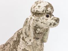 White Painted Reconstituted Stone Poodle Garden Ornament France 20th Century - 3943439