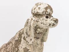 White Painted Reconstituted Stone Poodle Garden Ornament France 20th Century - 3943440