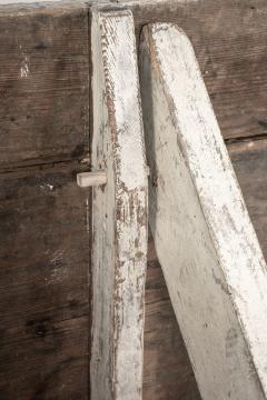 White Painted X Leg Trestle Base Swedish Dining Table - 4092961
