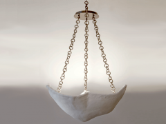 White Plastered Chandelier with Dark Bronze Chain - 969650