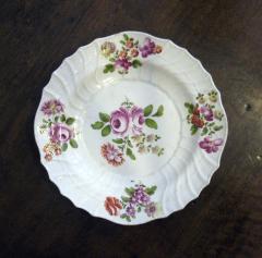 White Plate with Center Rose with Surrounding Floral Detail on the Rim - 308737