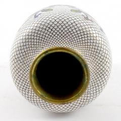 White Plum Flowers Cloisonn Vase China or Japan 19th C  - 147287