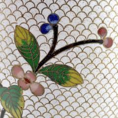 White Plum Flowers Cloisonn Vase China or Japan 19th C  - 147290