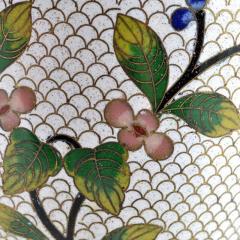 White Plum Flowers Cloisonn Vase China or Japan 19th C  - 147291