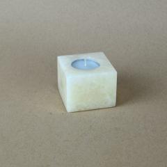 White Square Based Onyx Candle Holder - 2281820