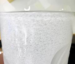 White Textured Murano Glass Vase with Fern Decor - 4356695