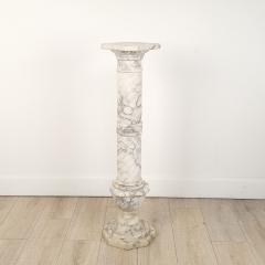 White Veined Marble Pedestal Italy circa 1900 - 3669349