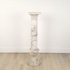 White Veined Marble Pedestal Italy circa 1900 - 3669350