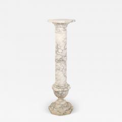 White Veined Marble Pedestal Italy circa 1900 - 3671757