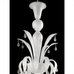 White Venetian Ca Rezzonico Murano Glass Chandelier With Clear Glass Drops - 4629875