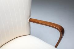 White Wingback Chair With Ottoman 1950s - 2098567