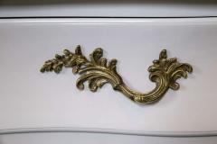 White and Gilt Gold Decorated Louis XV Style Bombe Dresser Carrara Marble Top - 2938455