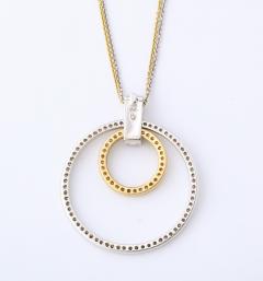 White and Yellow Gold Diamond Necklace - 2356697