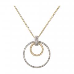 White and Yellow Gold Diamond Necklace - 2357468