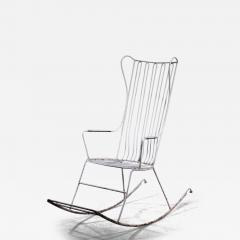 White lacquered wrought iron rocking chair - 3002225