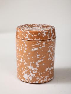 White on Terracotta Splaterware Canisters - 3934525