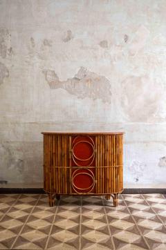 Wicker and Bamboo Bar Cabinet 1970s - 4364741