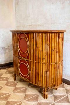 Wicker and Bamboo Bar Cabinet 1970s - 4364835