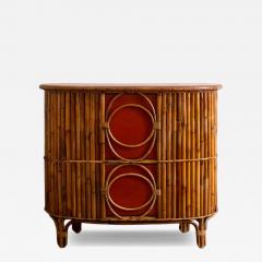 Wicker and Bamboo Bar Cabinet 1970s - 4428440