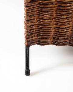 Wicker and Metal Firewood Holder France c 1960 - 3659113