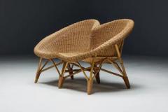 Wicker and Rattan Loveseat Italy 1970s - 3548524