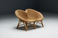 Wicker and Rattan Loveseat Italy 1970s - 3548525