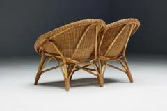 Wicker and Rattan Loveseat Italy 1970s - 3548562