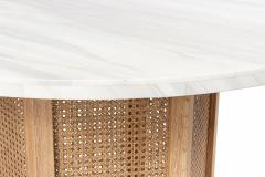 Wicker and White Marble Round Center Tables - 1379131