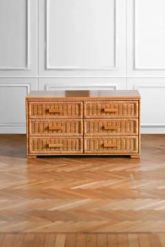 Wicker and wood chest of drawers 1980 - 3441798