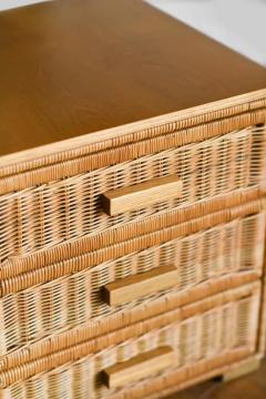 Wicker and wood chest of drawers 1980 - 3441854