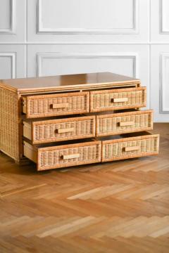 Wicker and wood chest of drawers 1980 - 3441983