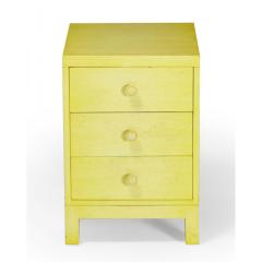 Widdicomb Modern American Mid Century Three Drawer Beige Painted Wooden Nightsta - 4708844