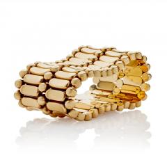 Wide Retro Fancy Link 18K Gold Strap Bracelet - 3133172