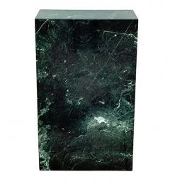 Wide Tall Mid Century Italian Modern Dark Green Marble Pedestal or Side Table - 4264928