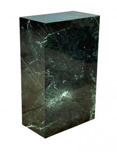 Wide Tall Mid Century Italian Modern Dark Green Marble Pedestal or Side Table - 4264929